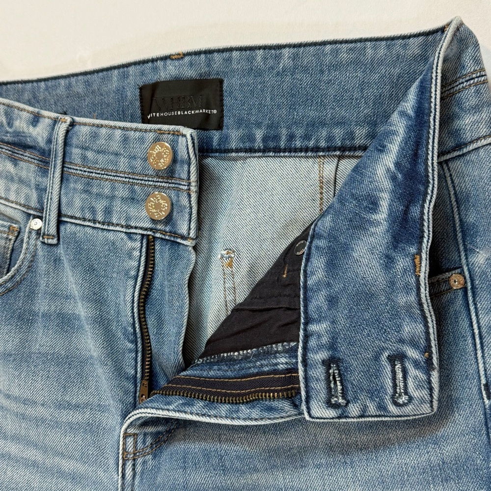 Extra High-Rise Double Waistband Slim Ankle Jeans | White House Black Market - Picture 2 of 14